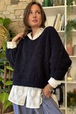 Hygge Boucle Slouch Knit Navy